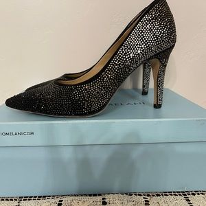 Black ombré Antonio Melani heels studded rhinestone stiletto